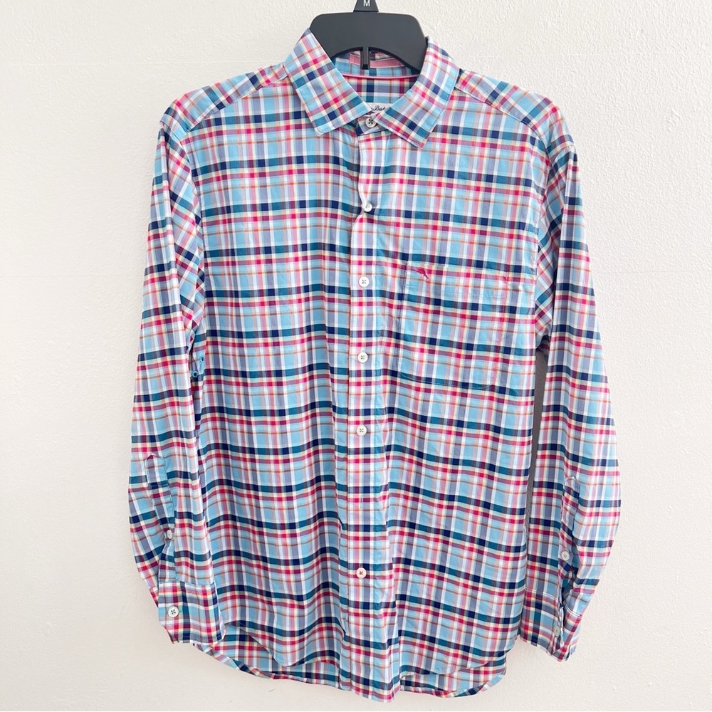 Tommy Bahama Mens Shirt Siesta Key Napa Check Blue Performance NEW - Picture 6 of 13